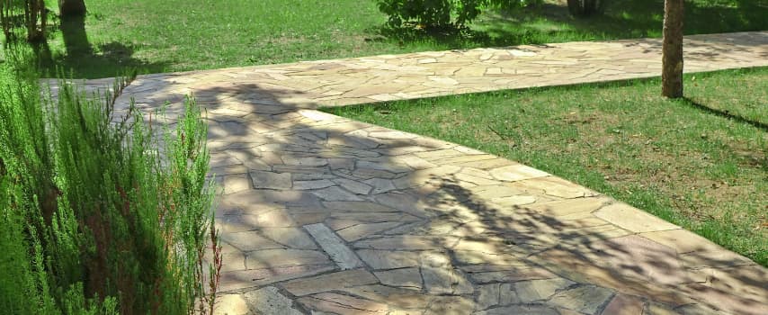 tiled sandstone paving